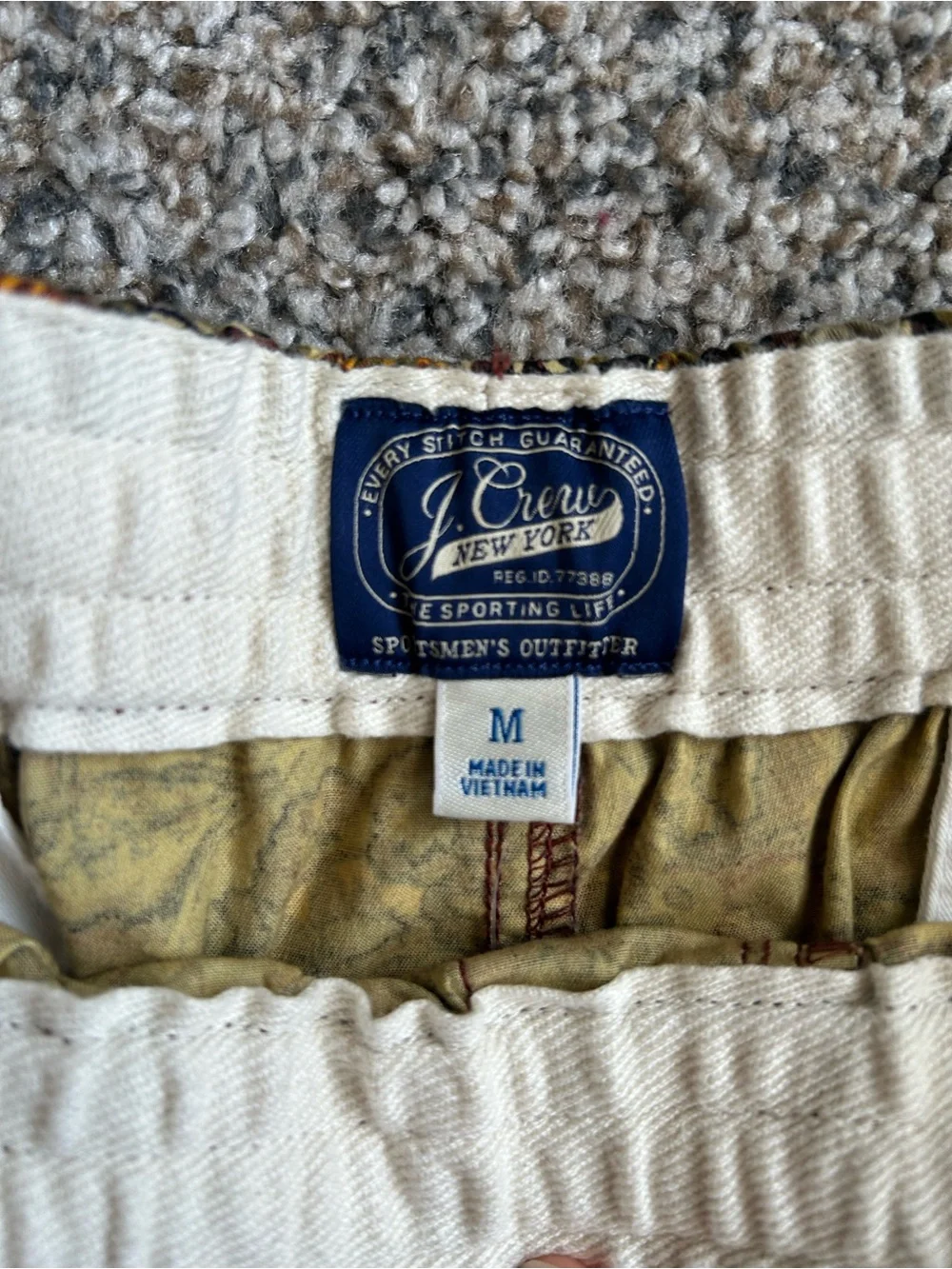 J. Crew Paisley Drawstring Shorts - Burgundy & Gold